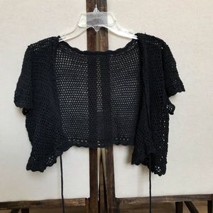 Black Cropped Cardigan